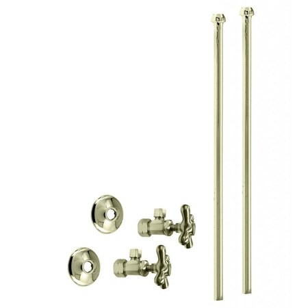 Westbrass Faucet Kit, 5/8" OD x 3/8" OD x 20" Bullnose in Polished Brass D105KBNX-01